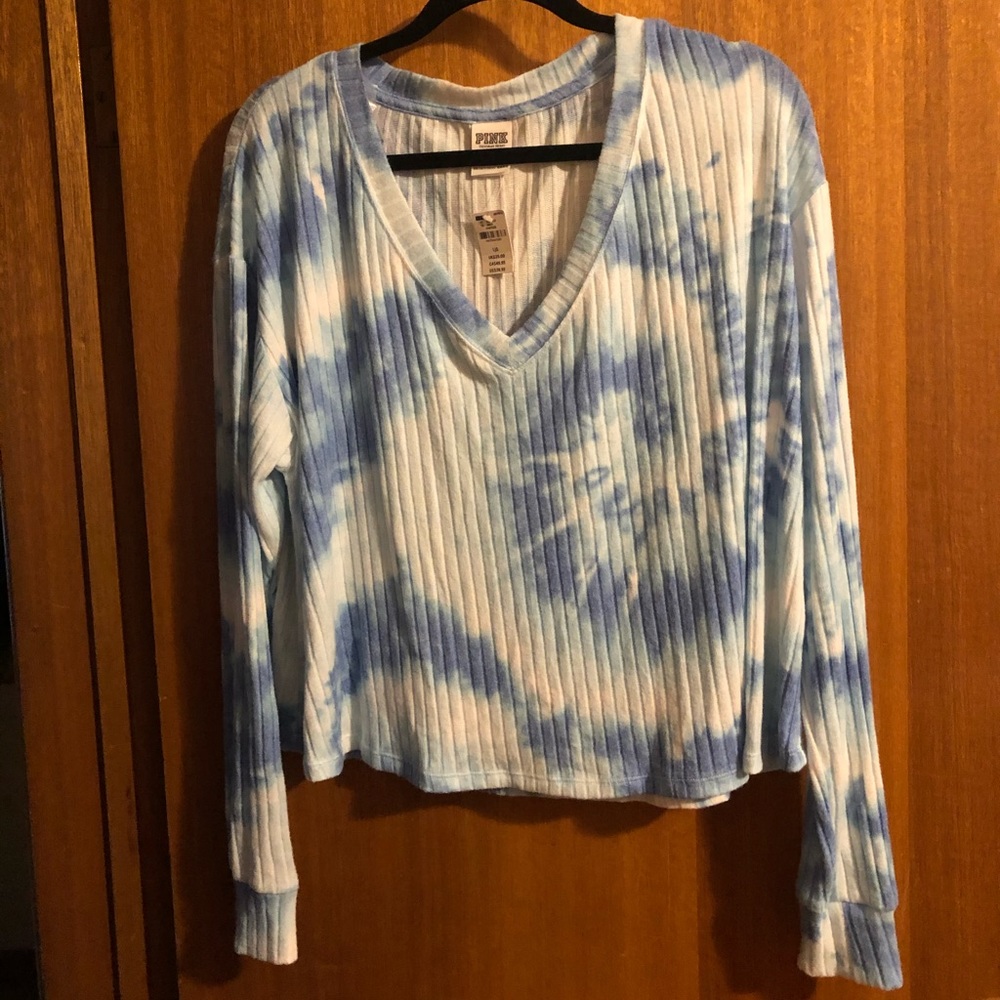 NWT PINK Victoria’s Secret Blue Tie Dye Sweater